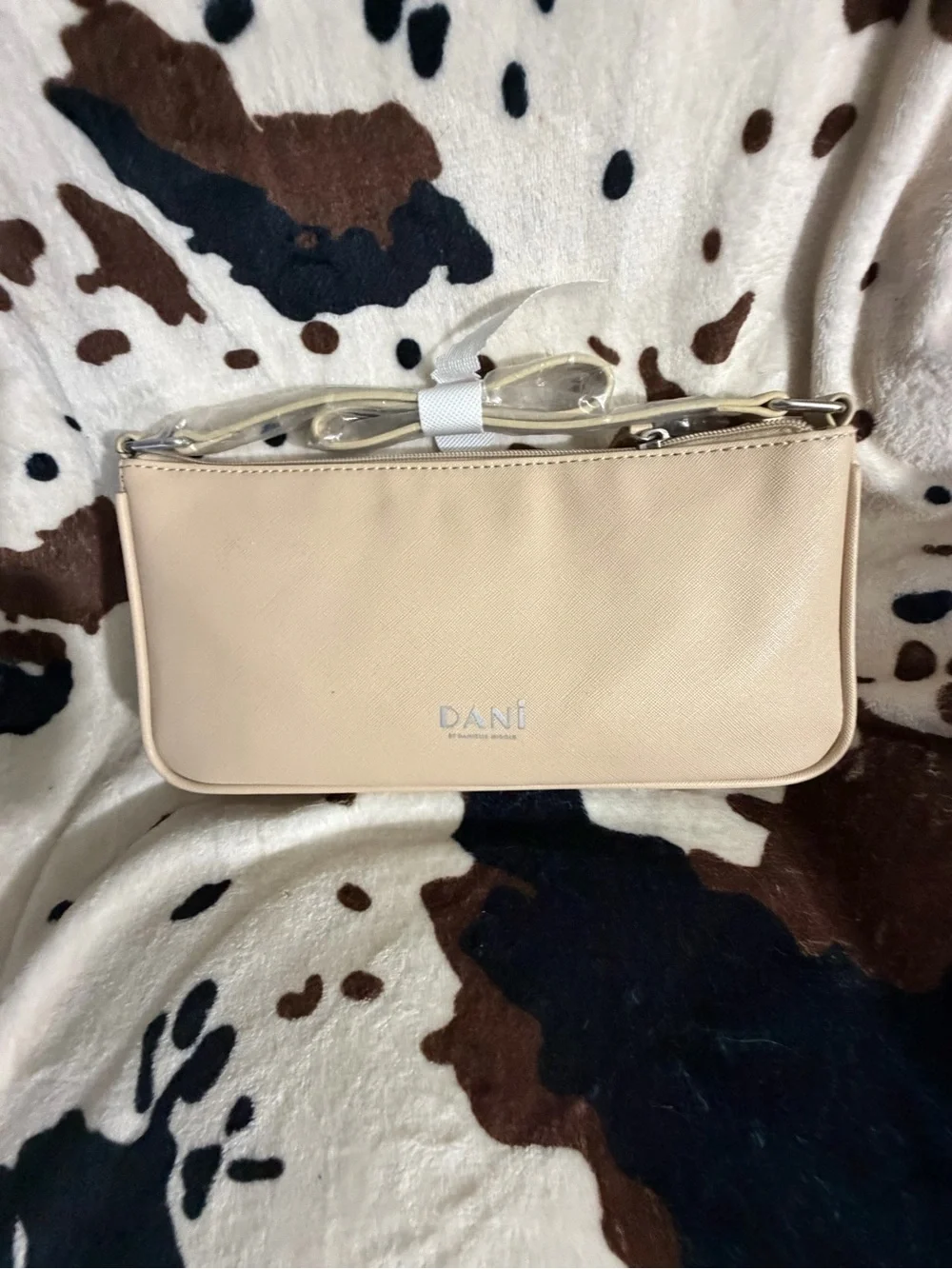 Danielle Nicole Beige 'Belle' Crossbody Bag with Blue Accent